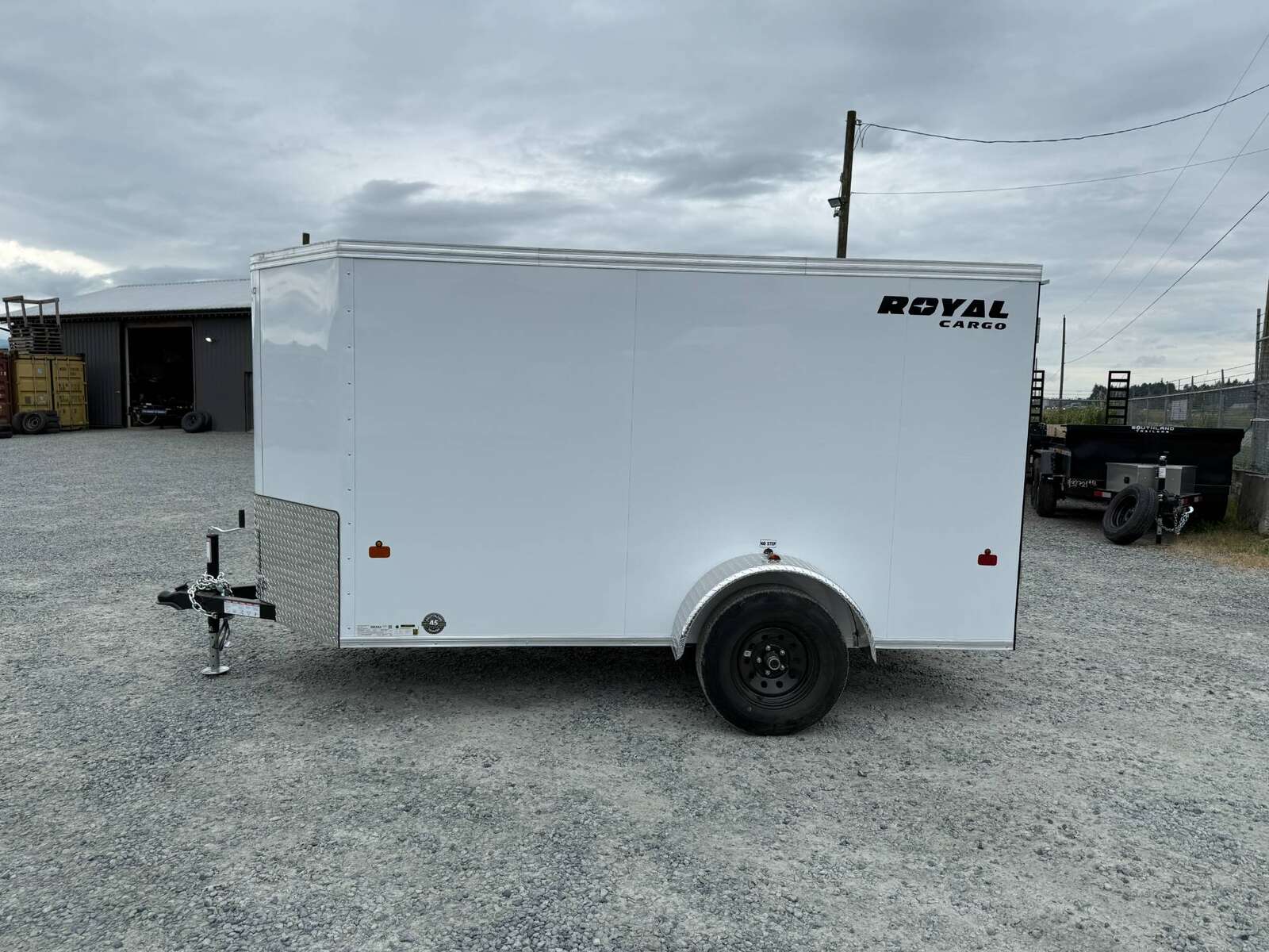 Photo of 2026 Royal Cargo 5x10 Cargo Enclosed Trailer V Nose Ramp Door White 2900lb GVW