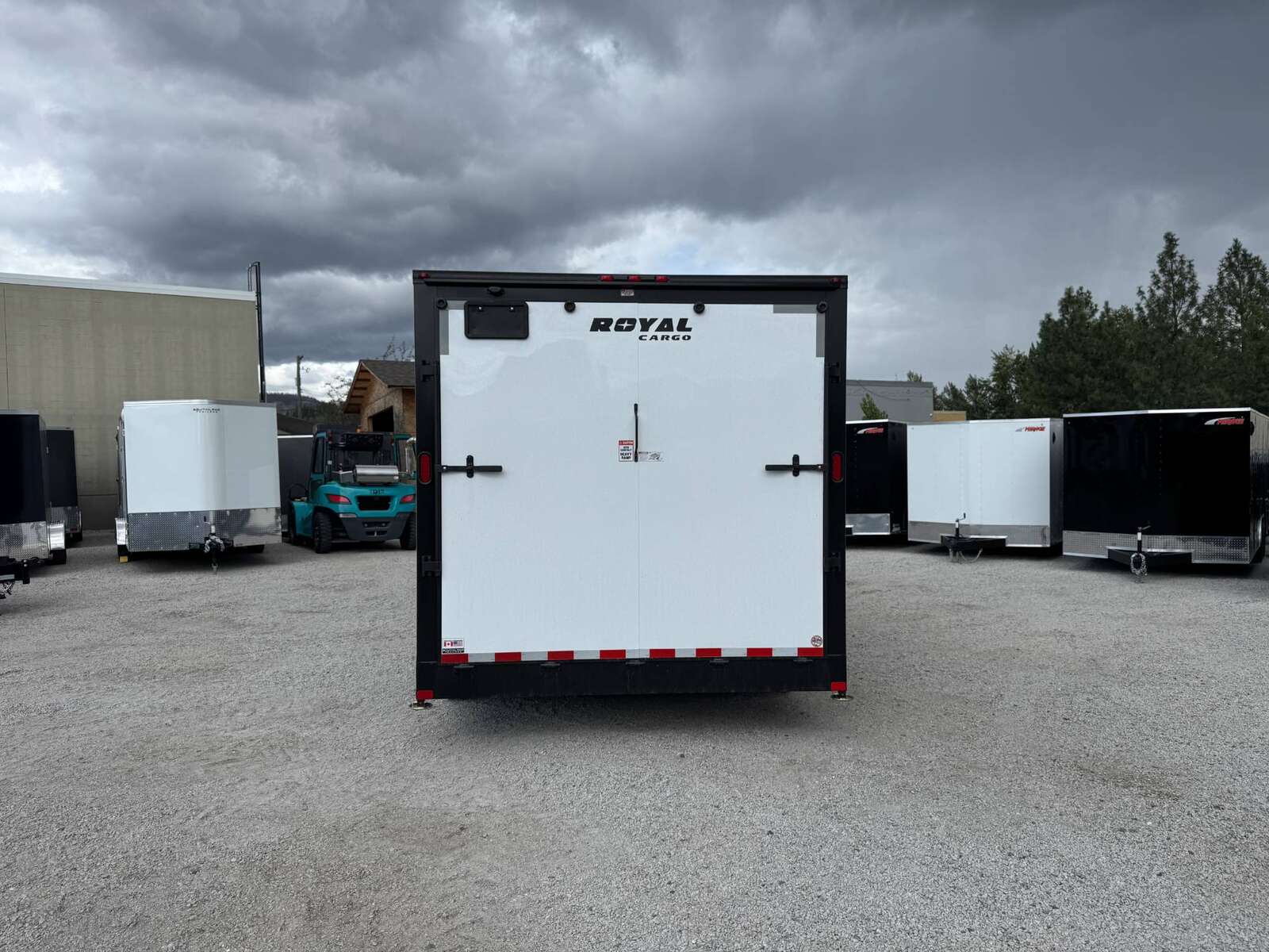 Photo of 2026 Royal Cargo 8.5X16 V NOSE Cargo / Enclosed Trailer White with Blackout Package RAMP DOOR EXTRA HEIGHT 11,400LB GVW