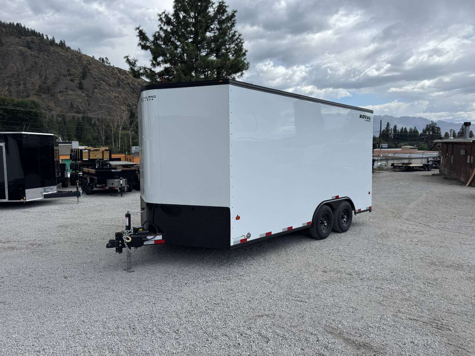 Photo of 2026 Royal Cargo 8.5X16 V NOSE Cargo / Enclosed Trailer White with Blackout Package RAMP DOOR EXTRA HEIGHT 11,400LB GVW