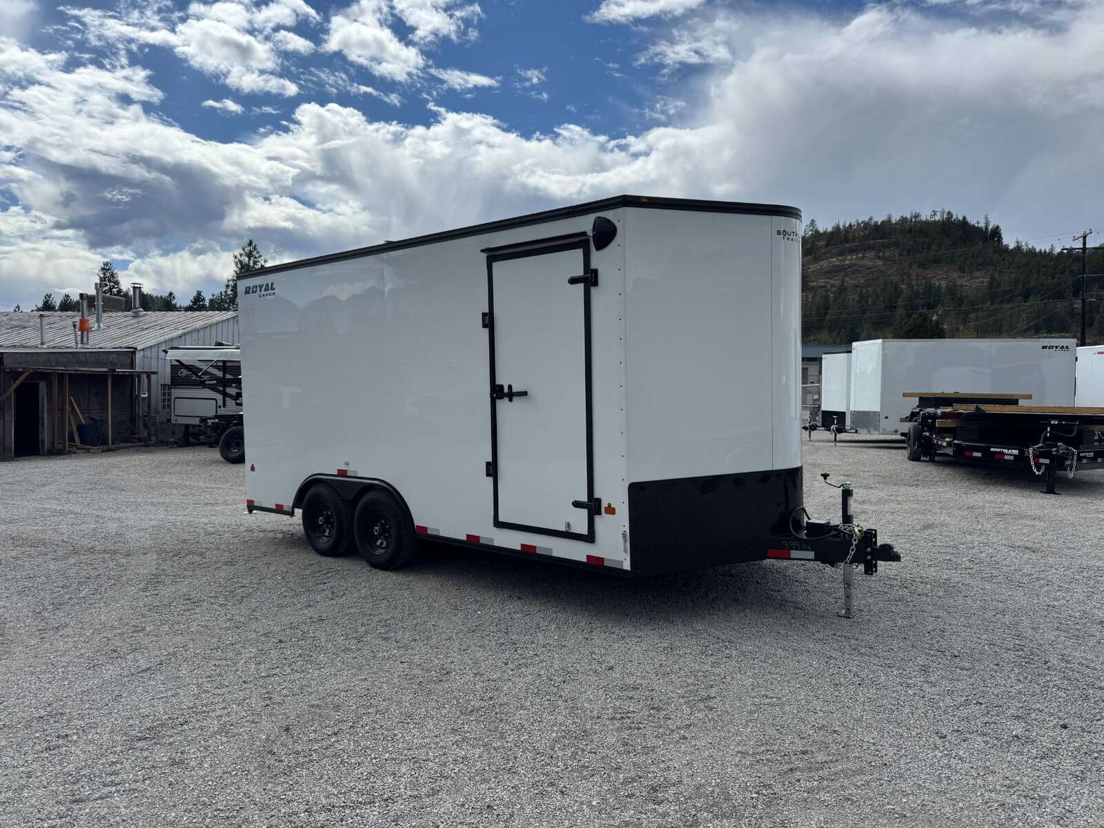 Photo of 2026 Royal Cargo 8.5X16 V NOSE Cargo / Enclosed Trailer White with Blackout Package RAMP DOOR EXTRA HEIGHT 11,400LB GVW