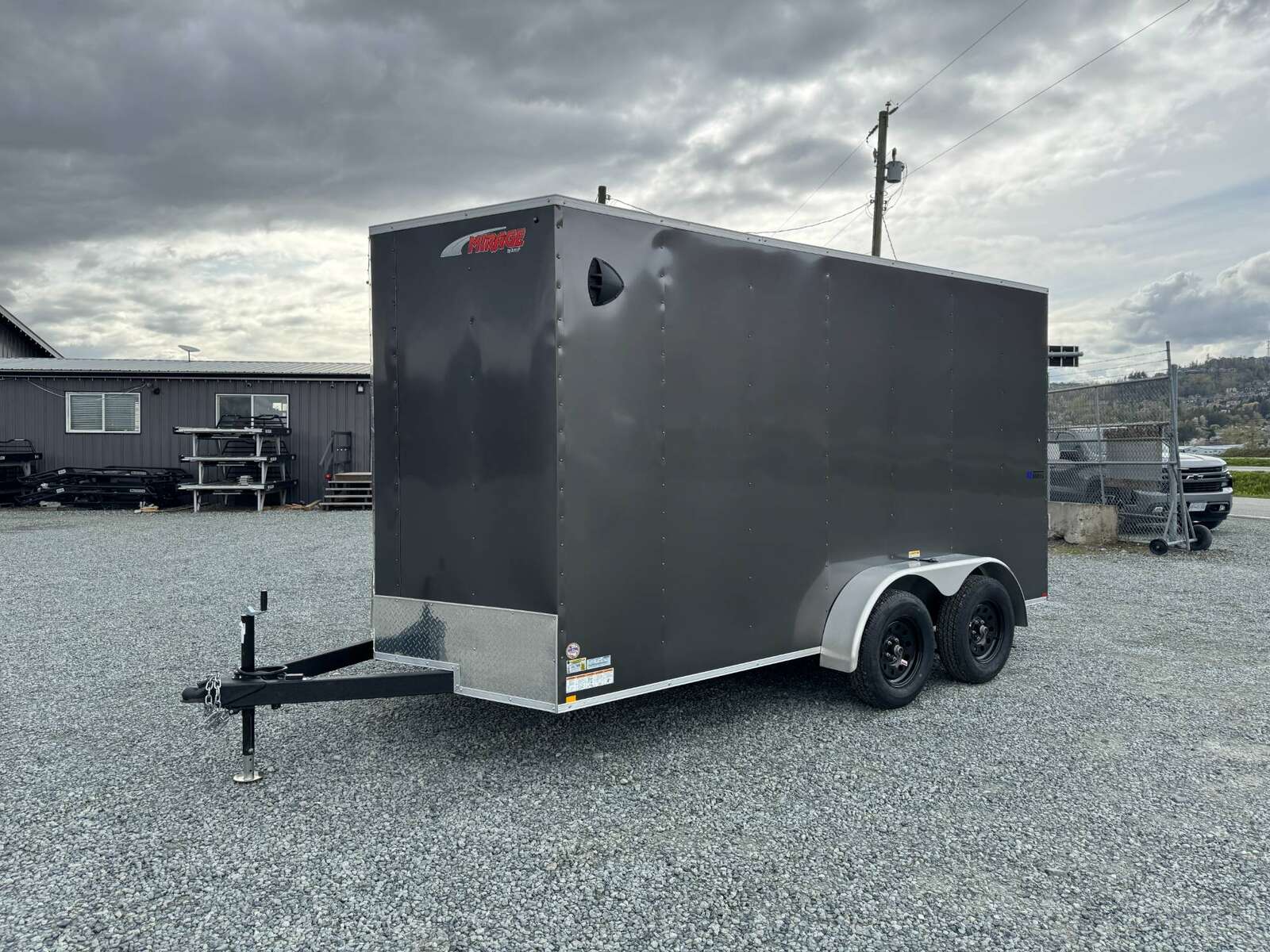 Photo of 2026 Mirage XE 7X14 V-Nose Ramp Door Cargo / Enclosed Trailer Extra Height Charcoal Grey 7000lb GVW