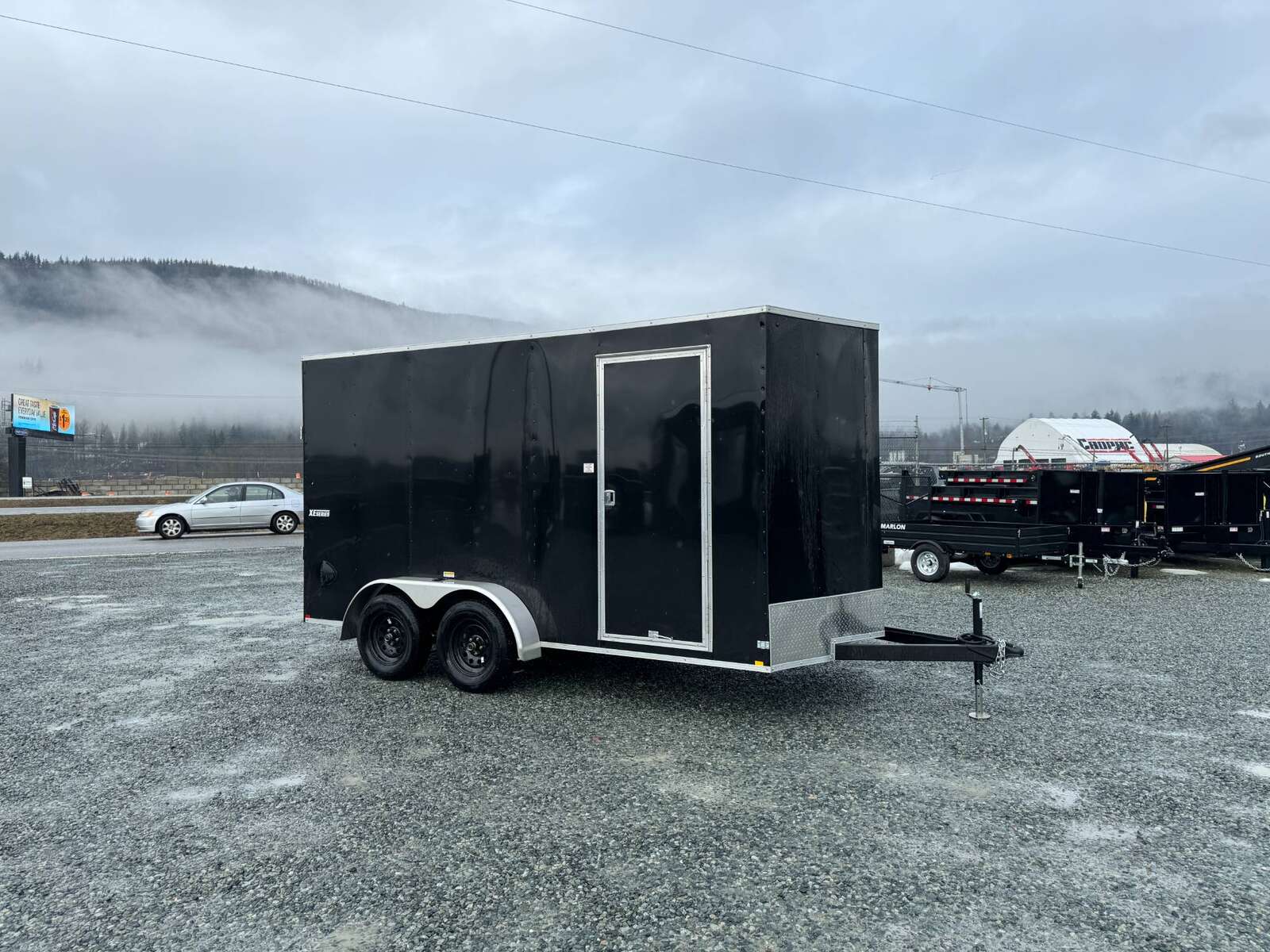 Photo of 2026 Mirage XE 7X14 V-Nose Ramp Door Cargo / Enclosed Trailer Extra Height Black 7000lb GVW