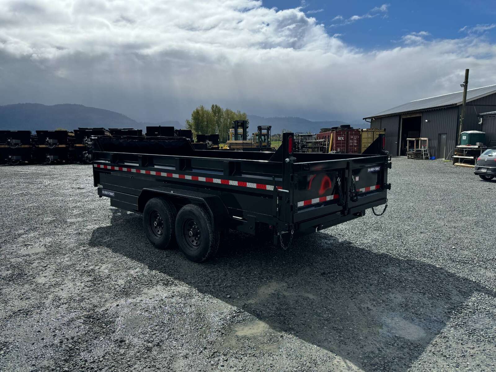 Photo of New 2024 Suretrac 7x16 Telescopic Hoist Dump Trailer 15,500lbs GVW w/ Ramps and Tarp