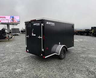 Thumbnail Photo of 2026 Royal Cargo 5x10 Cargo Enclosed Trailer V Nose Ramp Door Black 2900lb GVW