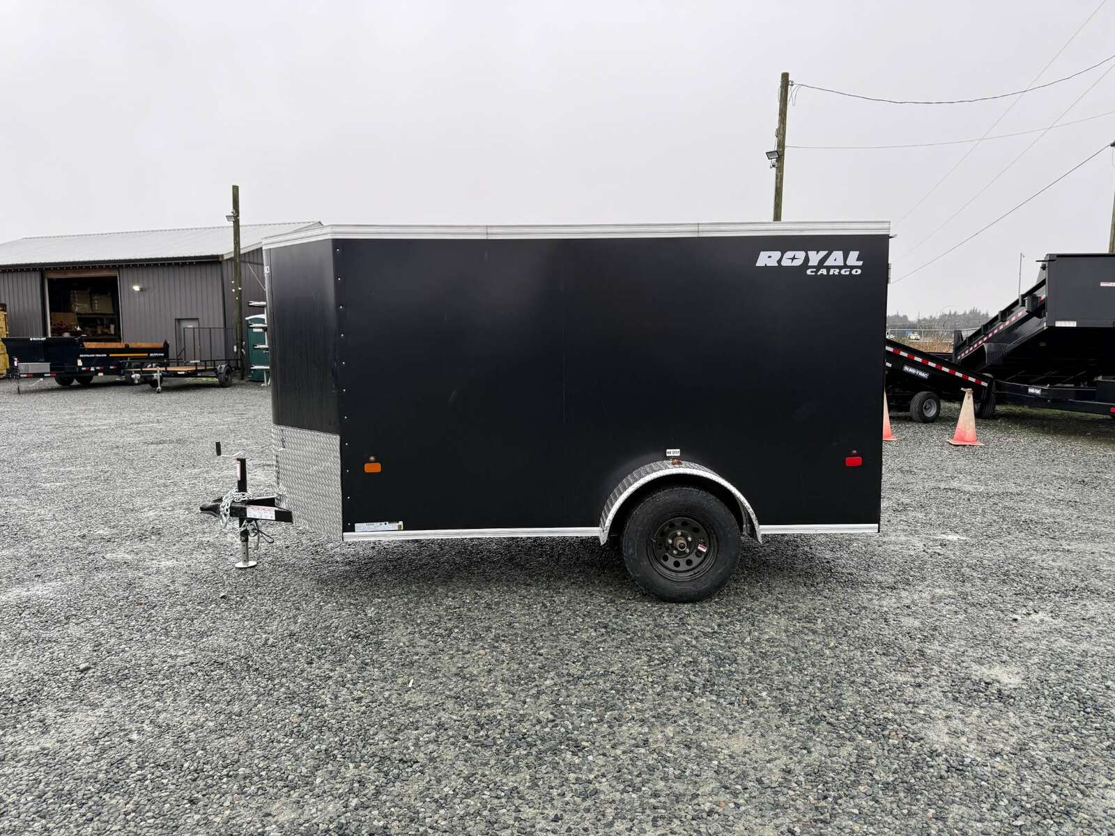 Photo of 2026 Royal Cargo 5x10 Cargo Enclosed Trailer V Nose Ramp Door Black 2900lb GVW