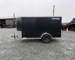 Thumbnail Photo of 2026 Royal Cargo 5x10 Cargo Enclosed Trailer V Nose Ramp Door Black 2900lb GVW