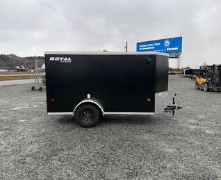Thumbnail Photo of 2026 Royal Cargo 5x10 Cargo Enclosed Trailer V Nose Ramp Door Black 2900lb GVW