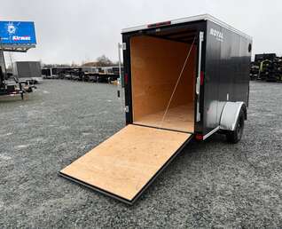 Thumbnail Photo of 2026 Royal Cargo 5x10 Cargo Enclosed Trailer V Nose Ramp Door Black 2900lb GVW