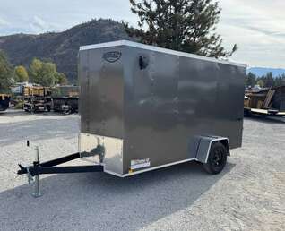 Thumbnail Photo of 2026 Impact Quake 6x12 V Nose Cargo / Enclosed Trailer Charcoal Grey Ramp Door Extra Height 2990lb GVW