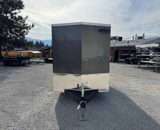 Thumbnail Photo of 2026 Impact Quake 6x12 V Nose Cargo / Enclosed Trailer Charcoal Grey Ramp Door Extra Height 2990lb GVW