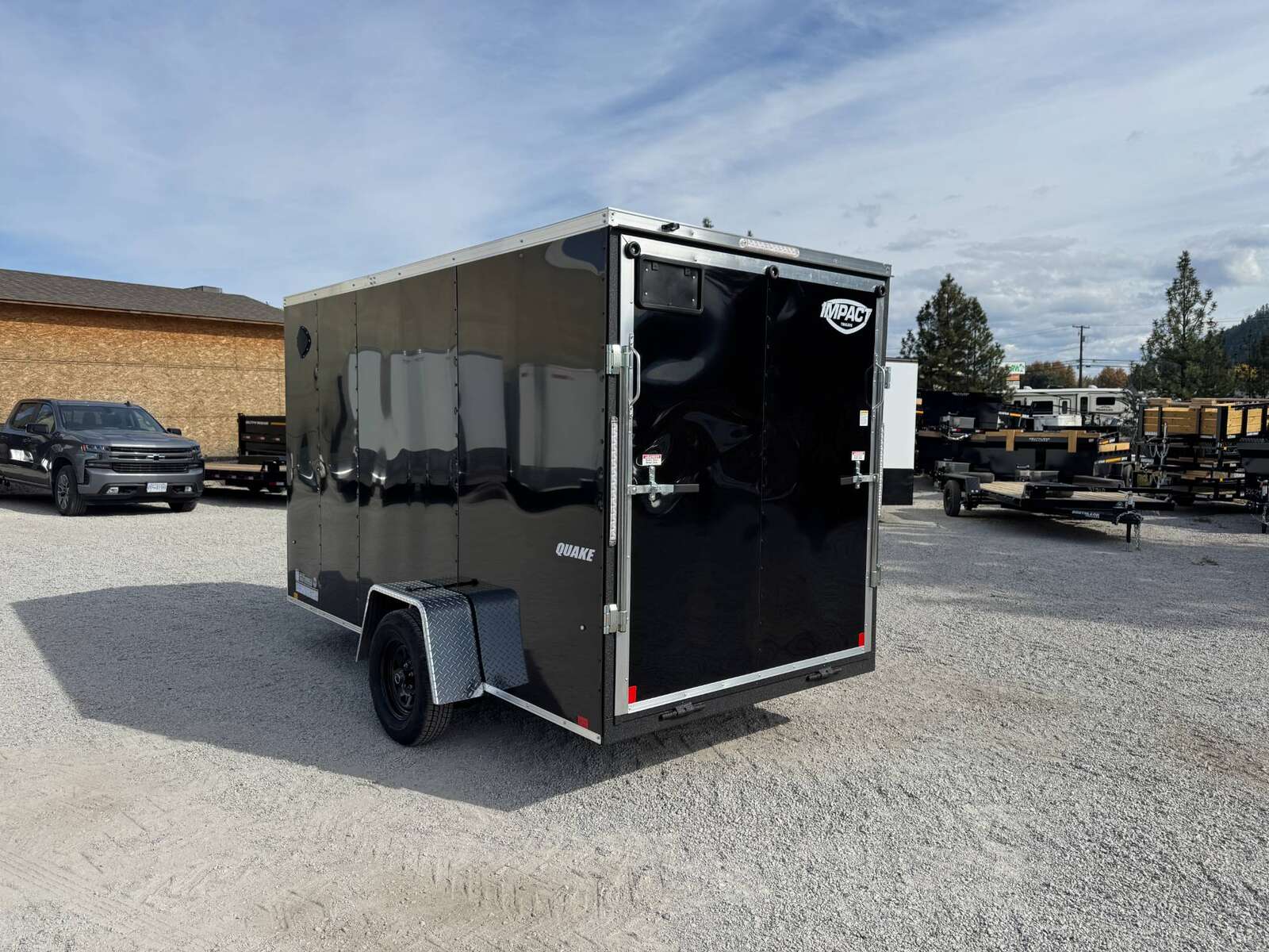 Photo of 2026 Impact Quake 6x12 V Nose Cargo / Enclosed Trailer Black Ramp Door Extra Height 2990lb GVW