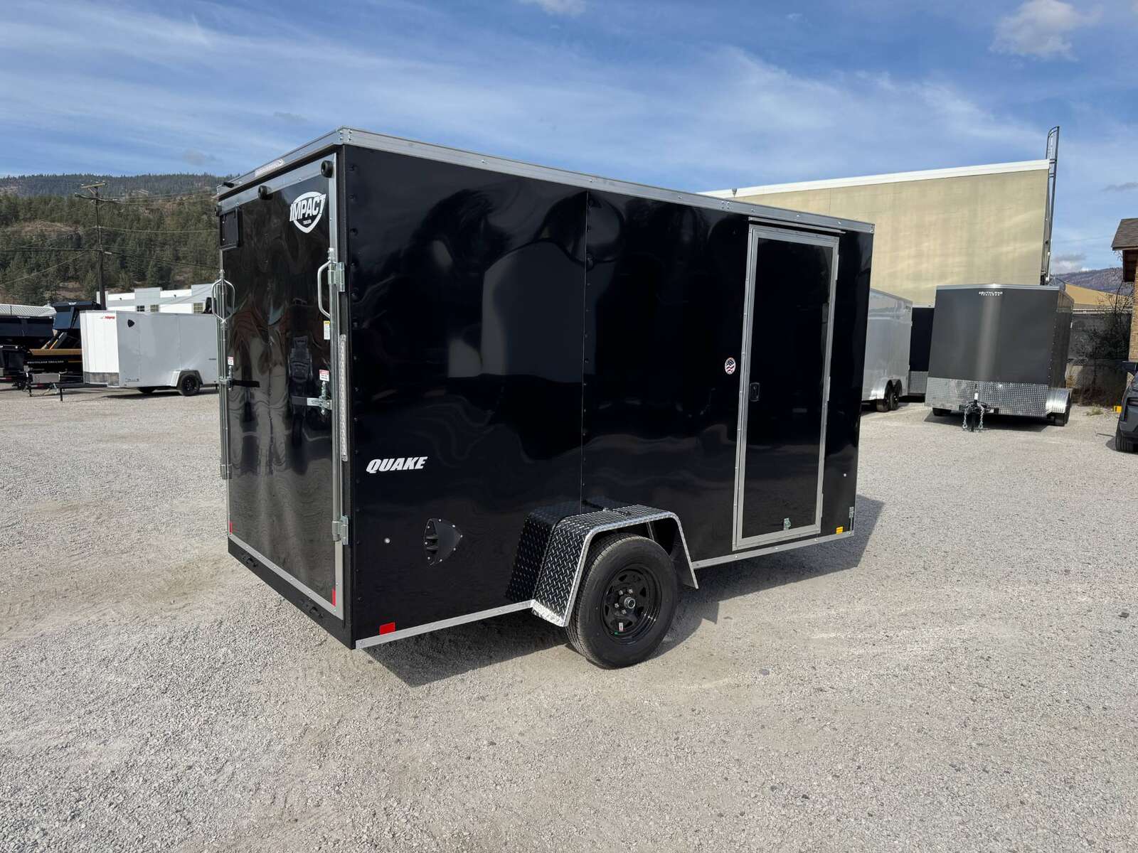 Photo of 2026 Impact Quake 6x12 V Nose Cargo / Enclosed Trailer Black Ramp Door Extra Height 2990lb GVW