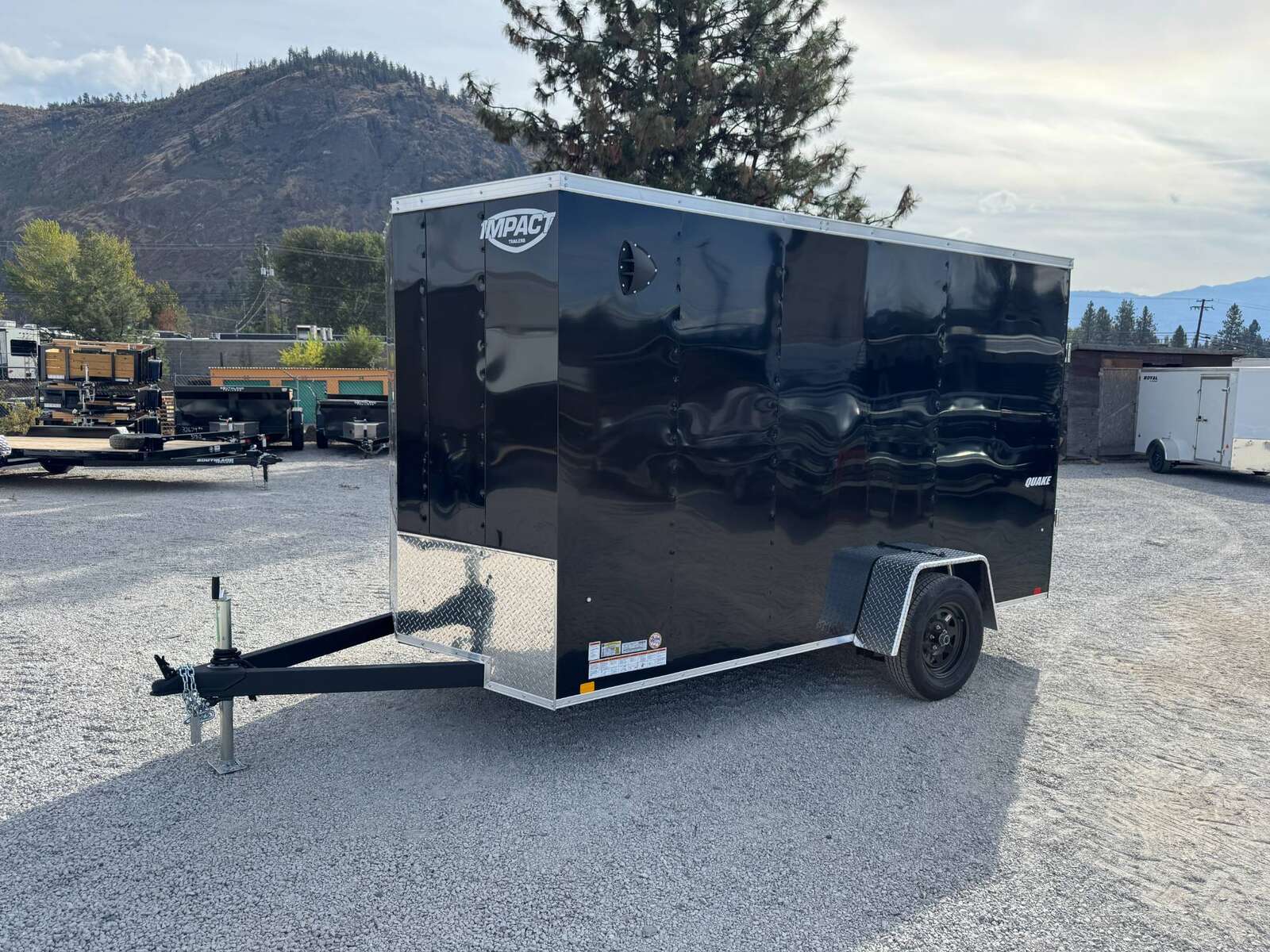 Photo of 2026 Impact Quake 6x12 V Nose Cargo / Enclosed Trailer Black Ramp Door Extra Height 2990lb GVW
