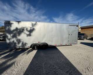 Thumbnail Photo of 2026 Royal Cargo 8.5x24 V Nose Car Hauler Cargo / Enclosed Trailer 11,400lb GVW Silver Ramp Door Extra Height