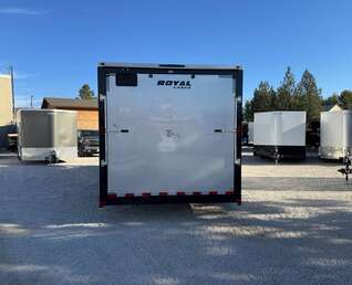Thumbnail Photo of 2026 Royal Cargo 8.5x24 V Nose Car Hauler Cargo / Enclosed Trailer 11,400lb GVW Silver Ramp Door Extra Height