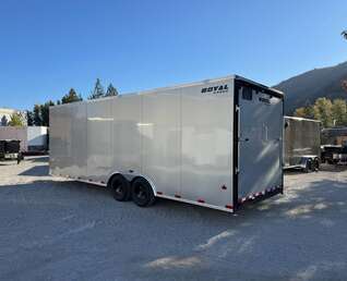 Thumbnail Photo of 2026 Royal Cargo 8.5x24 V Nose Car Hauler Cargo / Enclosed Trailer 11,400lb GVW Silver Ramp Door Extra Height