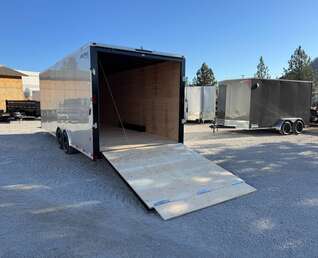 Thumbnail Photo of 2026 Royal Cargo 8.5x24 V Nose Car Hauler Cargo / Enclosed Trailer 11,400lb GVW Silver Ramp Door Extra Height