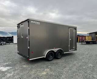 Thumbnail Photo of 2026 Royal 7.5X16 V-NOSE RAMP DOOR EXTRA HEIGHT Cargo / Enclosed Trailer Charcoal Grey 7700lb GVW