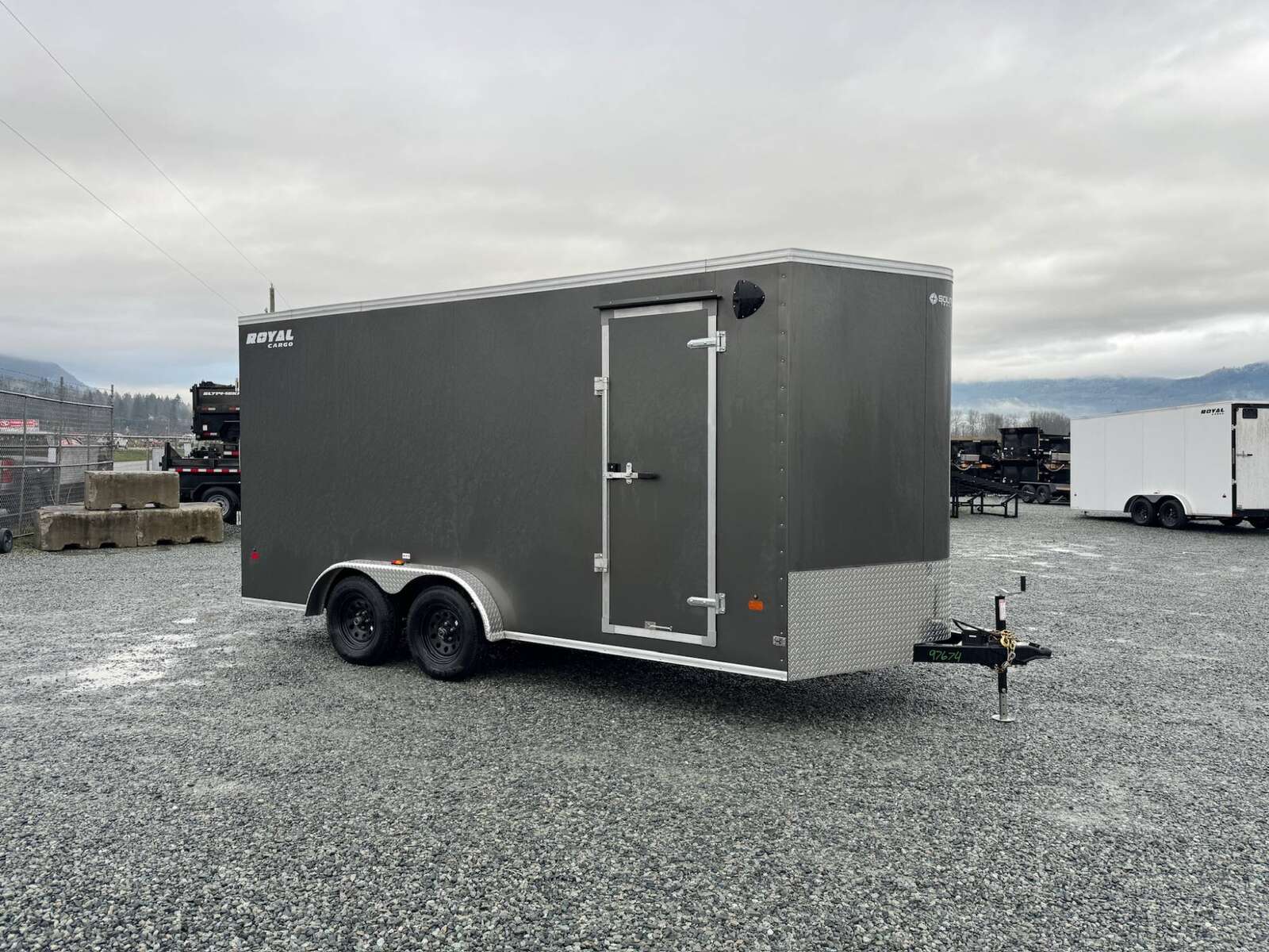 Photo of 2026 Royal 7.5X16 V-NOSE RAMP DOOR EXTRA HEIGHT Cargo / Enclosed Trailer Charcoal Grey 7700lb GVW