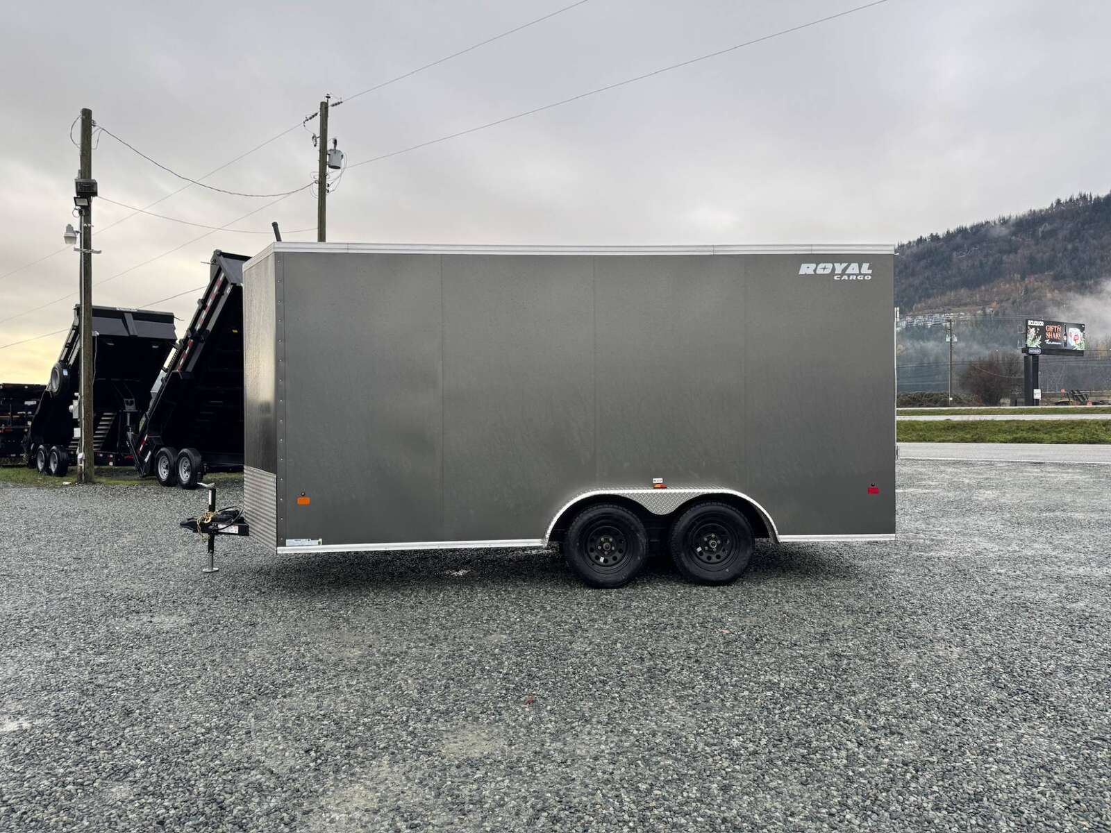 Photo of 2026 Royal 7.5X16 V-NOSE RAMP DOOR EXTRA HEIGHT Cargo / Enclosed Trailer Charcoal Grey 7700lb GVW