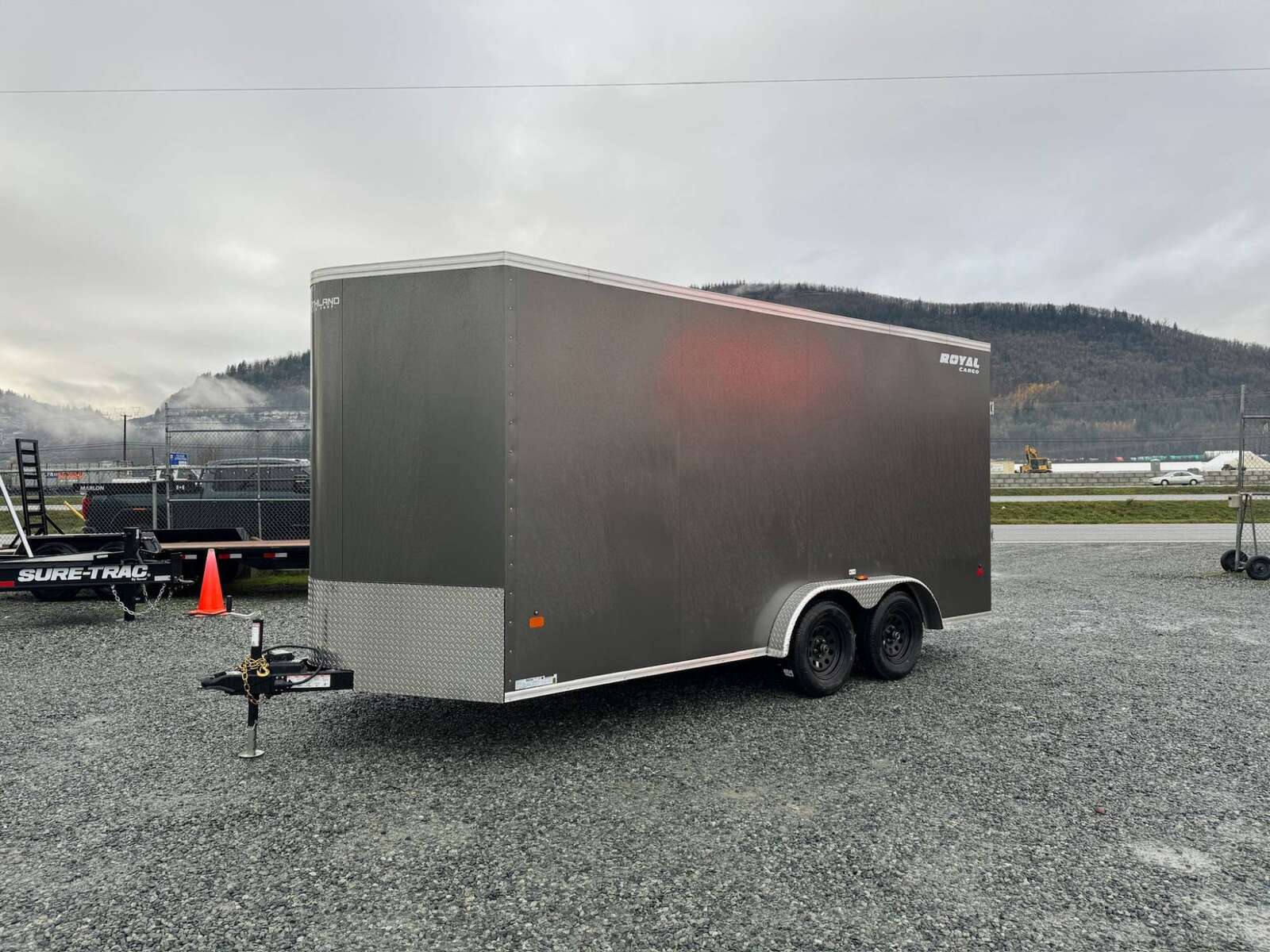 Photo of 2026 Royal 7.5X16 V-NOSE RAMP DOOR EXTRA HEIGHT Cargo / Enclosed Trailer Charcoal Grey 7700lb GVW