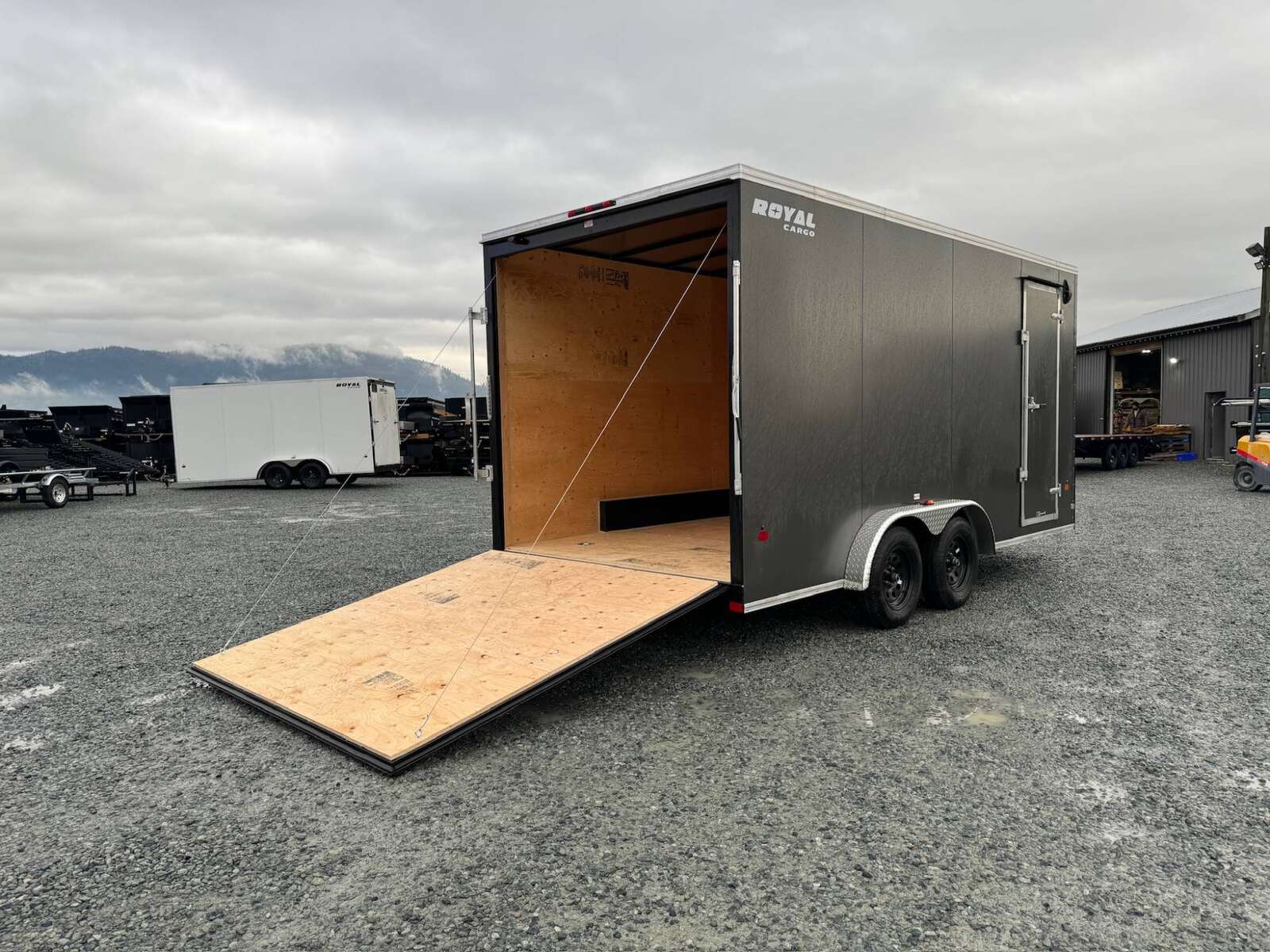 Photo of 2026 Royal 7.5X16 V-NOSE RAMP DOOR EXTRA HEIGHT Cargo / Enclosed Trailer Charcoal Grey 7700lb GVW