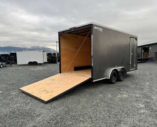 Thumbnail Photo of 2026 Royal 7.5X16 V-NOSE RAMP DOOR EXTRA HEIGHT Cargo / Enclosed Trailer Charcoal Grey 7700lb GVW