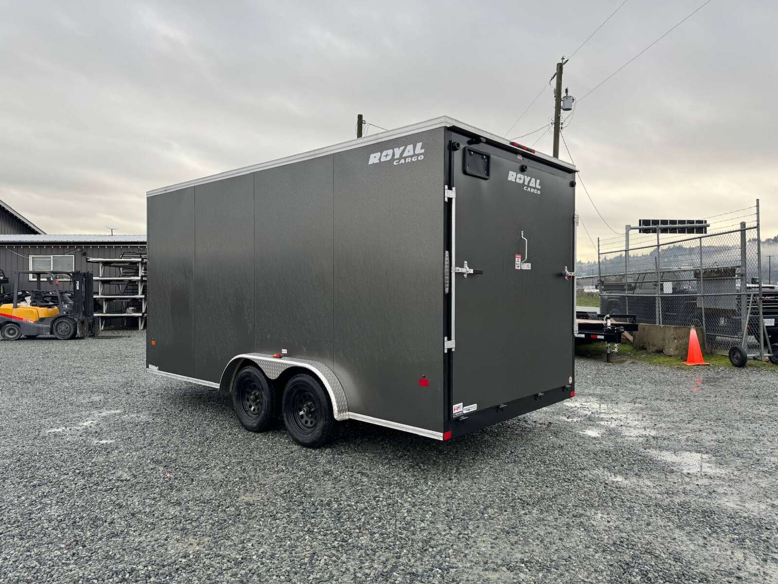 Photo of 2026 Royal 7.5X16 V-NOSE RAMP DOOR EXTRA HEIGHT Cargo / Enclosed Trailer Charcoal Grey 7700lb GVW