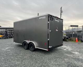 Thumbnail Photo of 2026 Royal 7.5X16 V-NOSE RAMP DOOR EXTRA HEIGHT Cargo / Enclosed Trailer Charcoal Grey 7700lb GVW