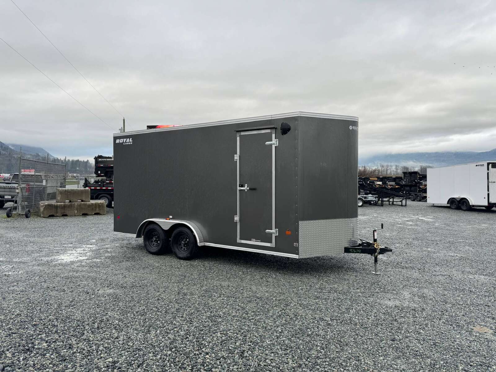 Photo of 2026 Royal 7.5X16 V-NOSE RAMP DOOR EXTRA HEIGHT Cargo / Enclosed Trailer Charcoal Grey 7700lb GVW