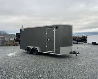 Thumbnail Photo of 2026 Royal 7.5X16 V-NOSE RAMP DOOR EXTRA HEIGHT Cargo / Enclosed Trailer Charcoal Grey 7700lb GVW