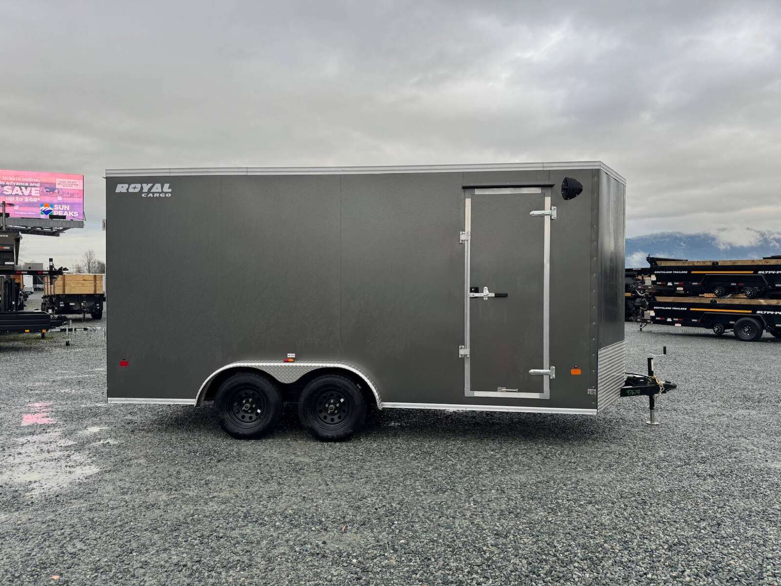 Photo of 2026 Royal 7.5X16 V-NOSE RAMP DOOR EXTRA HEIGHT Cargo / Enclosed Trailer Charcoal Grey 7700lb GVW