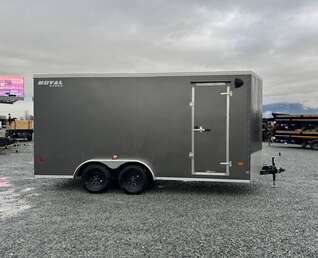 Thumbnail Photo of 2026 Royal 7.5X16 V-NOSE RAMP DOOR EXTRA HEIGHT Cargo / Enclosed Trailer Charcoal Grey 7700lb GVW