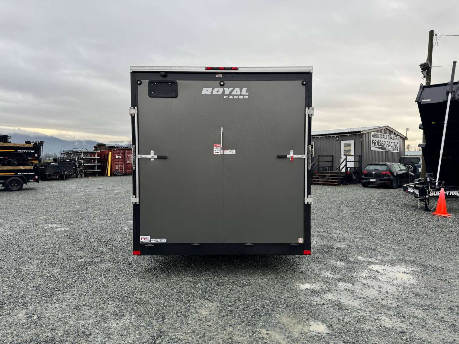 Photo of 2026 Royal 7.5X16 V-NOSE RAMP DOOR EXTRA HEIGHT Cargo / Enclosed Trailer Charcoal Grey 7700lb GVW