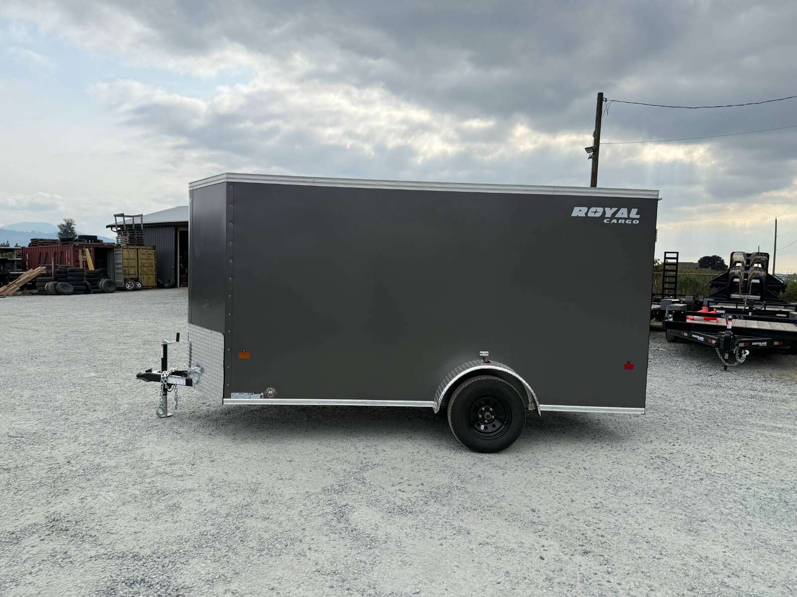 Photo of 2026 Royal Cargo 6x12 V Nose Cargo / Enclosed Trailer Ramp Door Charcoal Grey 2999lb GVW