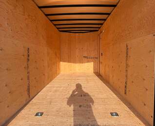 Thumbnail Photo of 2026 Royal 7x16 Enclosed Cargo Trailer V Nose Ramp Door Black 7700lb GVW Extra Height