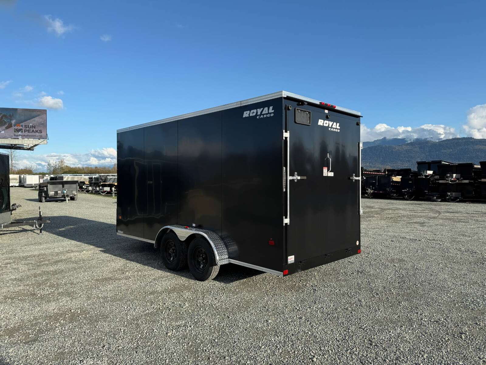 Photo of 2026 Royal 7x16 Enclosed Cargo Trailer V Nose Ramp Door Black 7700lb GVW Extra Height