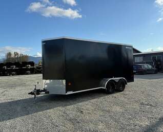 Thumbnail Photo of 2026 Royal 7x16 Enclosed Cargo Trailer V Nose Ramp Door Black 7700lb GVW Extra Height