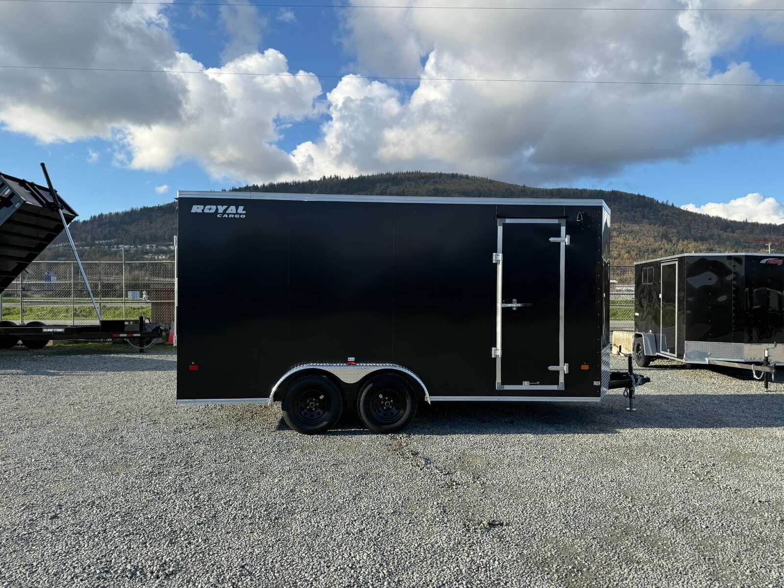 Photo of 2026 Royal 7x16 Enclosed Cargo Trailer V Nose Ramp Door Black 7700lb GVW Extra Height