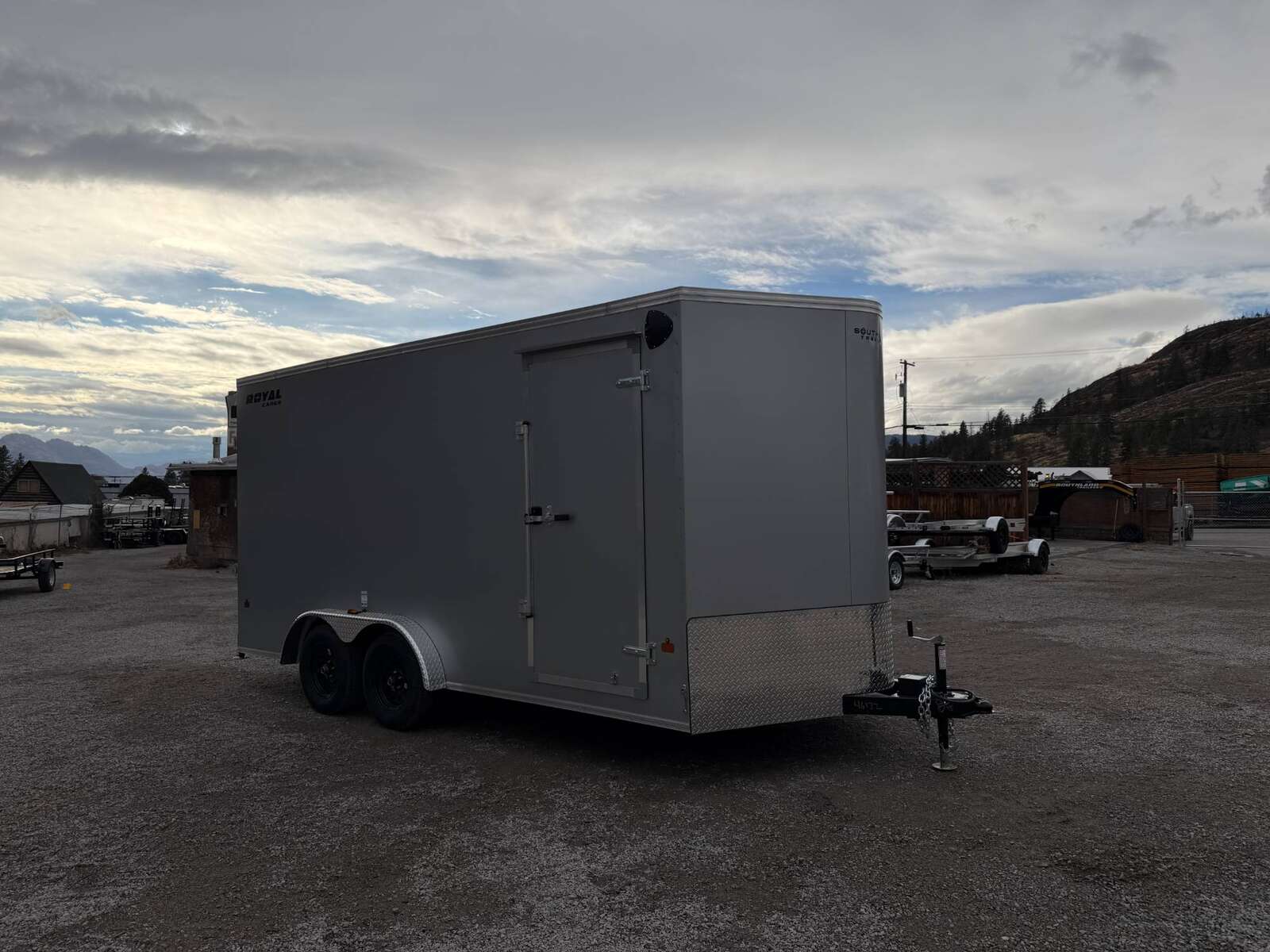 Photo of **Scratch & Dent Sale** 2026 Royal 7.5X16 V-NOSE RAMP DOOR EXTRA HEIGHT Cargo / Enclosed Trailer Silver 7700lb GVW