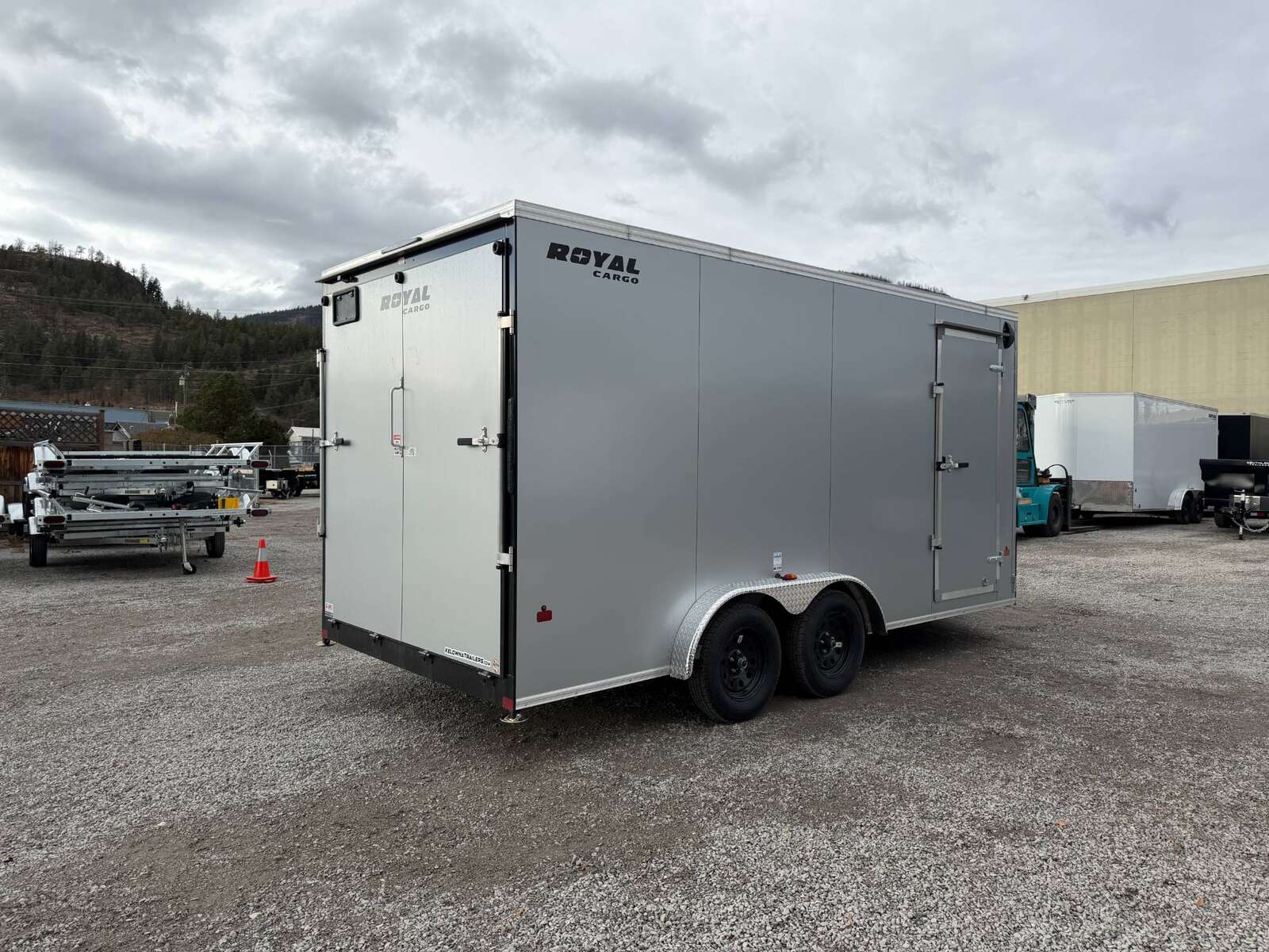 Photo of **Scratch & Dent Sale** 2026 Royal 7.5X16 V-NOSE RAMP DOOR EXTRA HEIGHT Cargo / Enclosed Trailer Silver 7700lb GVW