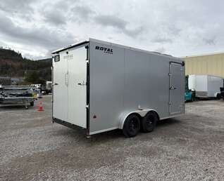 Thumbnail Photo of **Scratch & Dent Sale** 2026 Royal 7.5X16 V-NOSE RAMP DOOR EXTRA HEIGHT Cargo / Enclosed Trailer Silver 7700lb GVW