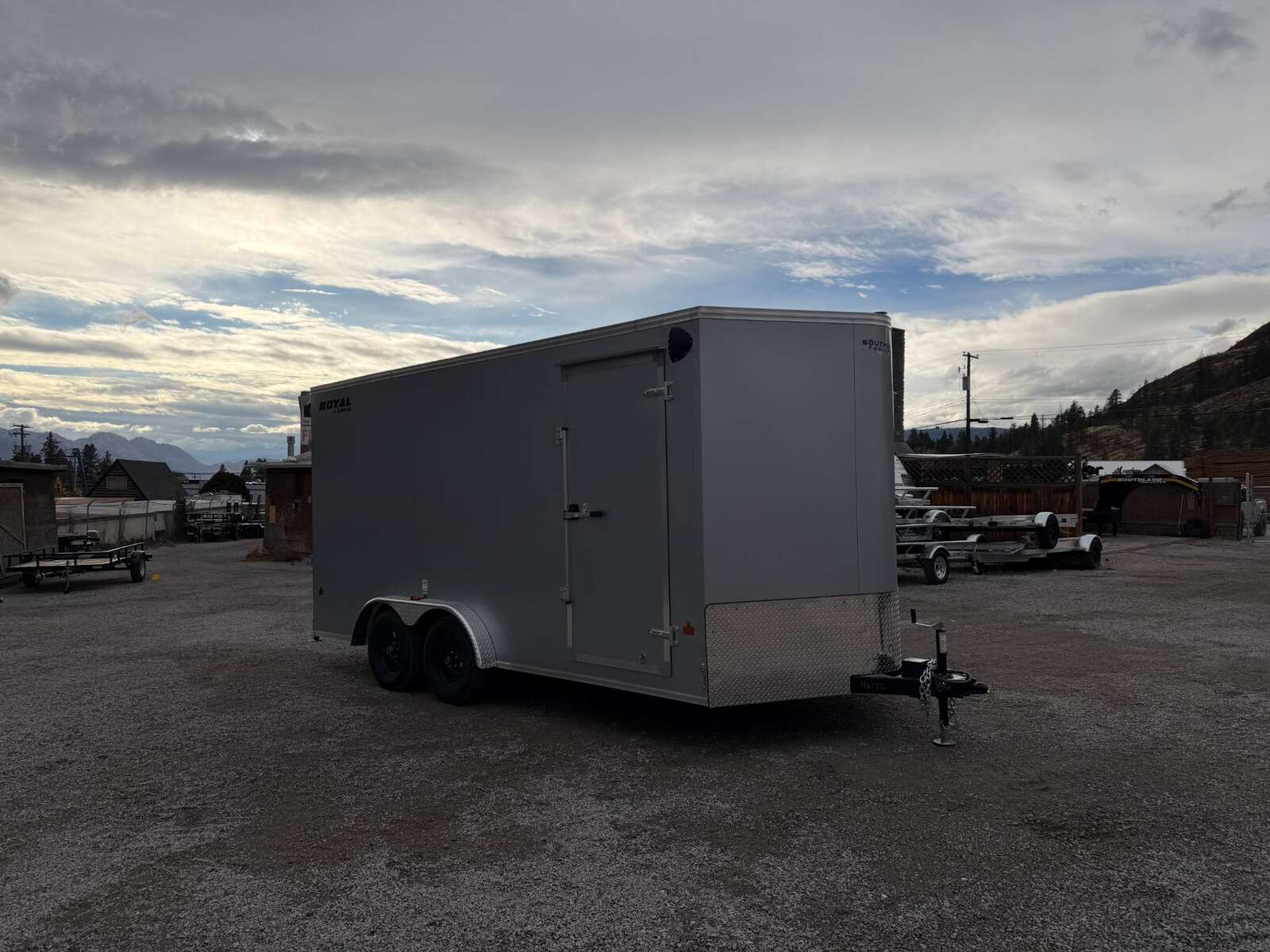 Photo of **Scratch & Dent Sale** 2026 Royal 7.5X16 V-NOSE RAMP DOOR EXTRA HEIGHT Cargo / Enclosed Trailer Silver 7700lb GVW