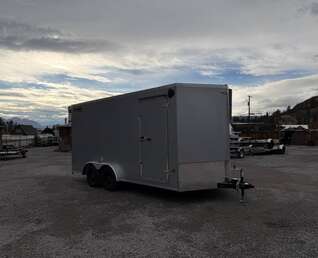 Thumbnail Photo of **Scratch & Dent Sale** 2026 Royal 7.5X16 V-NOSE RAMP DOOR EXTRA HEIGHT Cargo / Enclosed Trailer Silver 7700lb GVW