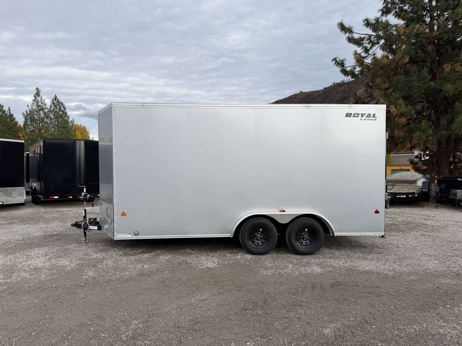 Photo of **Scratch & Dent Sale** 2026 Royal 7.5X16 V-NOSE RAMP DOOR EXTRA HEIGHT Cargo / Enclosed Trailer Silver 7700lb GVW
