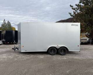 Thumbnail Photo of **Scratch & Dent Sale** 2026 Royal 7.5X16 V-NOSE RAMP DOOR EXTRA HEIGHT Cargo / Enclosed Trailer Silver 7700lb GVW