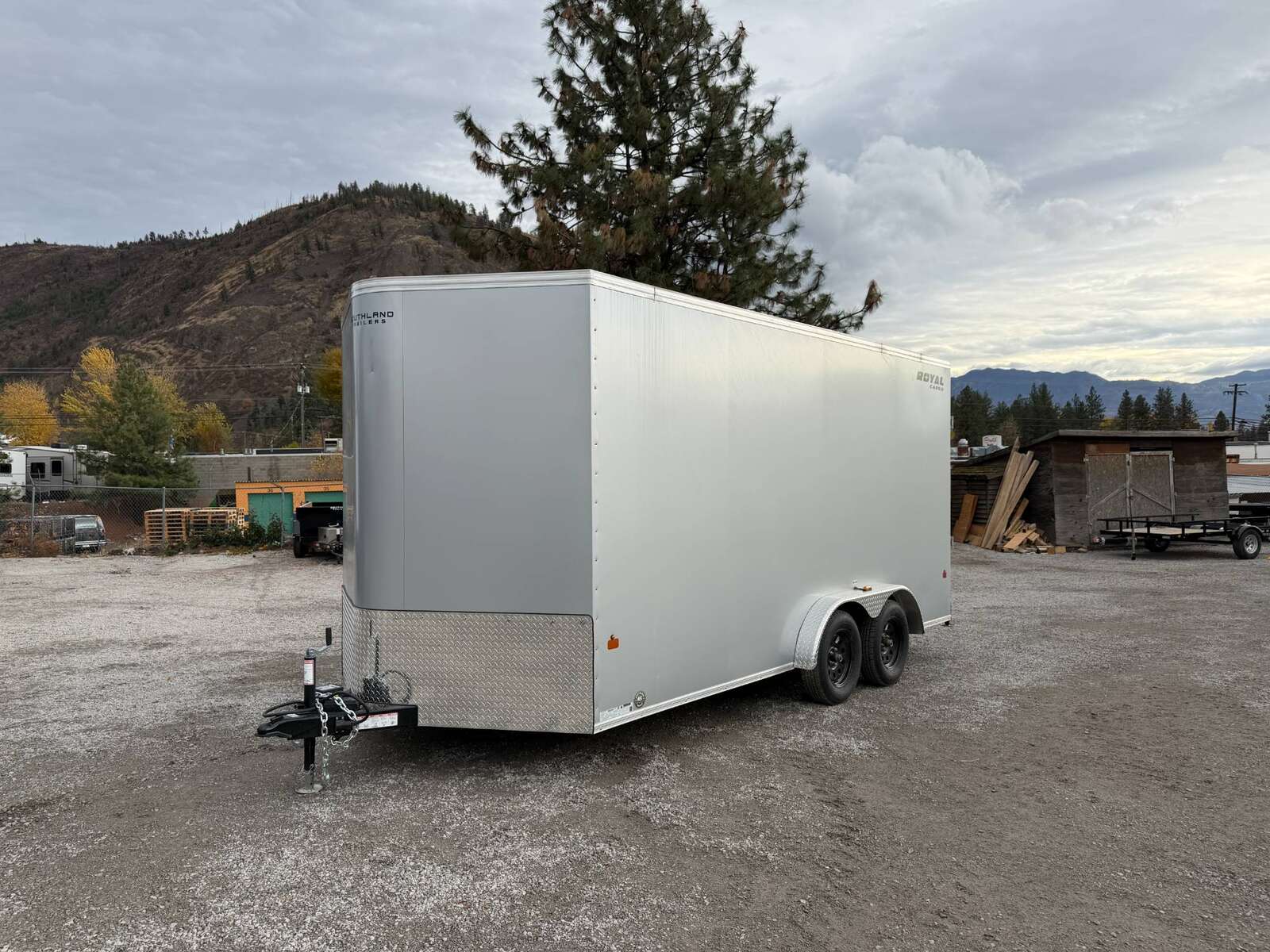 Photo of **Scratch & Dent Sale** 2026 Royal 7.5X16 V-NOSE RAMP DOOR EXTRA HEIGHT Cargo / Enclosed Trailer Silver 7700lb GVW