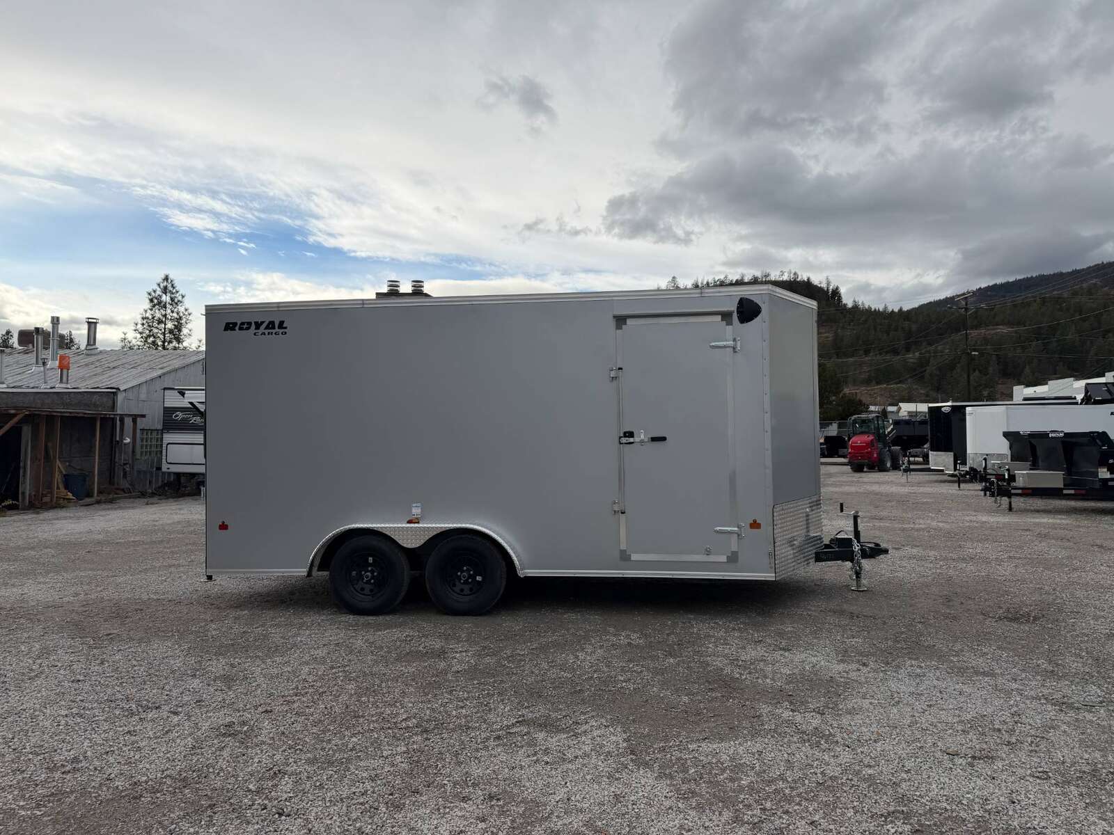 Photo of **Scratch & Dent Sale** 2026 Royal 7.5X16 V-NOSE RAMP DOOR EXTRA HEIGHT Cargo / Enclosed Trailer Silver 7700lb GVW