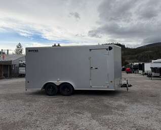 Thumbnail Photo of **Scratch & Dent Sale** 2026 Royal 7.5X16 V-NOSE RAMP DOOR EXTRA HEIGHT Cargo / Enclosed Trailer Silver 7700lb GVW