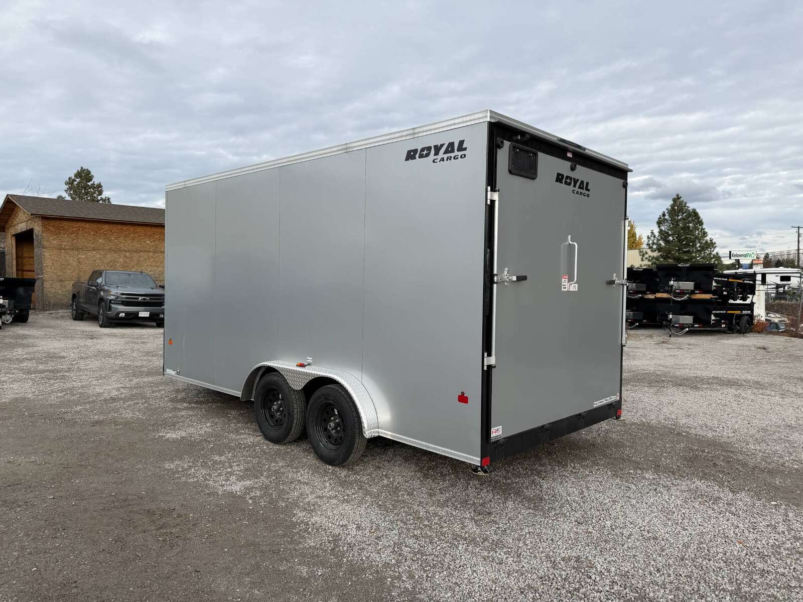 Photo of **Scratch & Dent Sale** 2026 Royal 7.5X16 V-NOSE RAMP DOOR EXTRA HEIGHT Cargo / Enclosed Trailer Silver 7700lb GVW